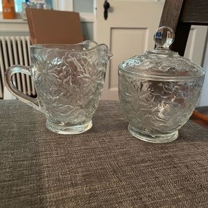 Princess House/Fantasia Crystal sugar and creamer NIB